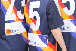 Young boys of St Bedes Mentone Junior Footy Club wearing surrey air jumpers
