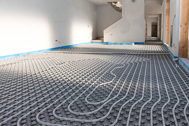System floor radiant with polyethylene pipesSystem floor radiant with polyethylene pipes