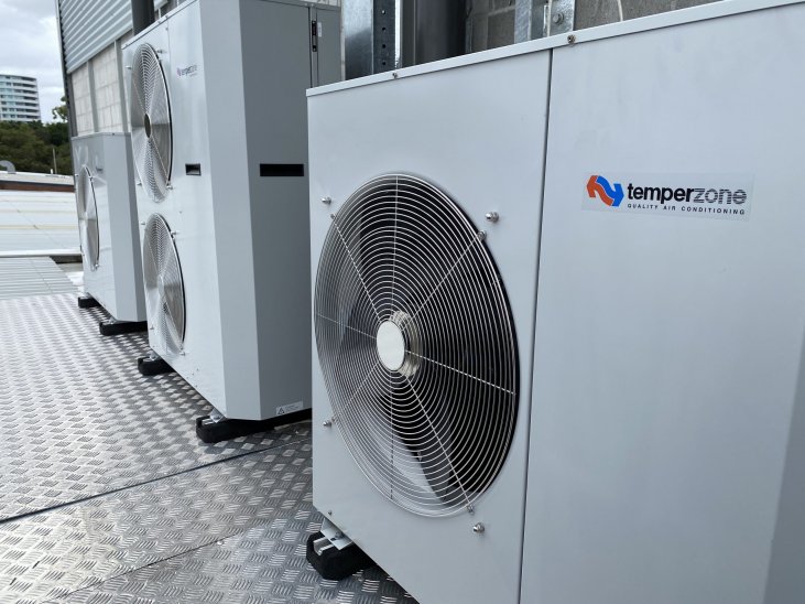 Temperzone air conditioning system outer mounted on a roof in Melbourne